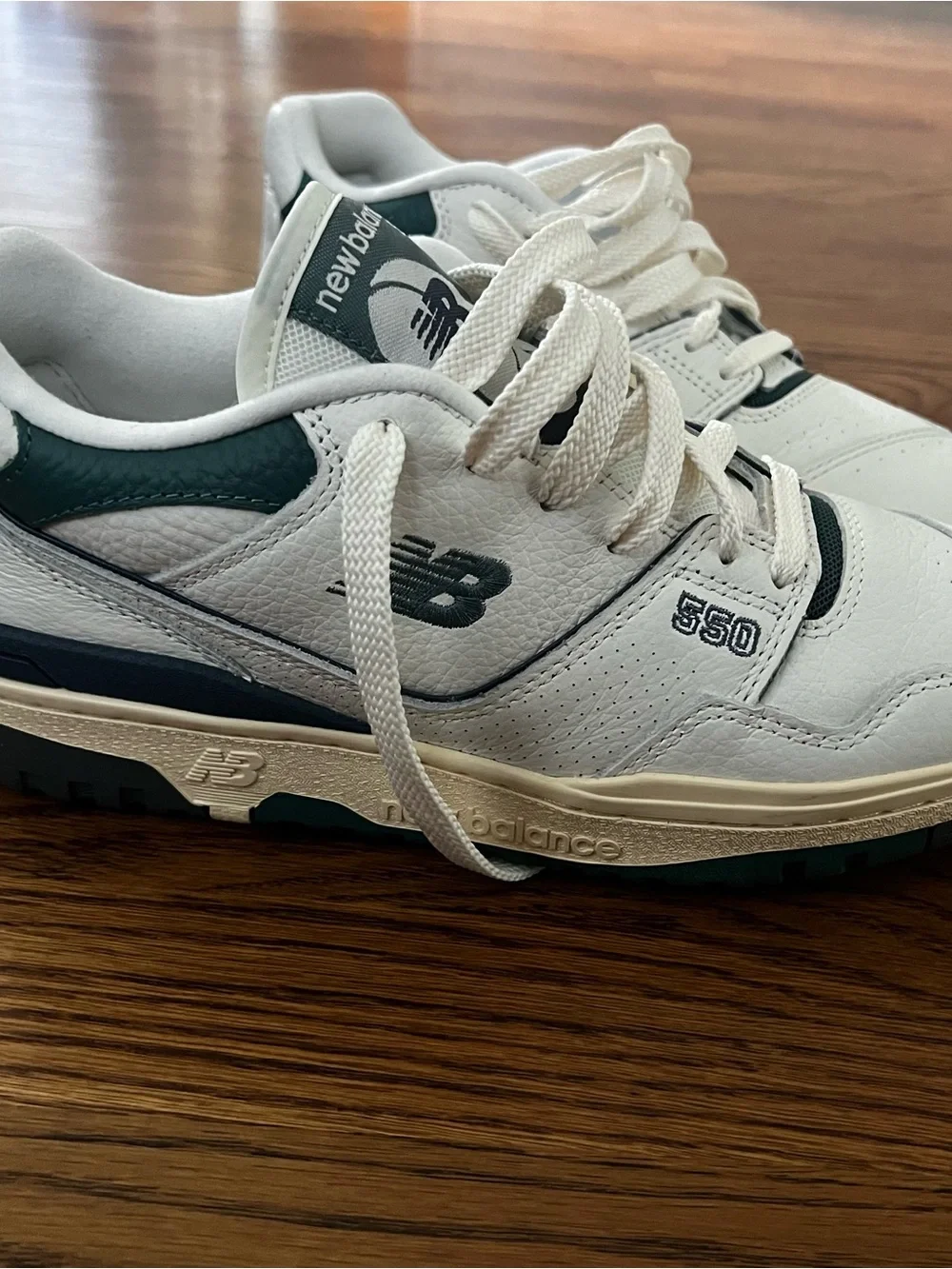 New Balance 550 x Aimé Leon Dore Sneakers in a White and Green